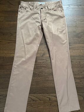 Zara Basic Khaki-Tan Pants with Branded Button